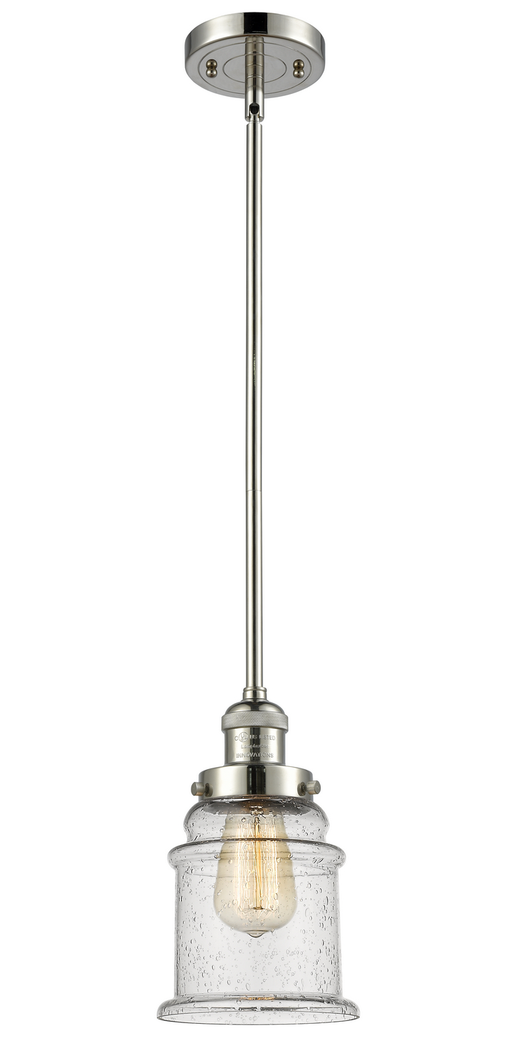 One Light Mini Pendant by Innovations - Franklin Restoration Collection, Polished Nickel Finish - 201S-PN-G184