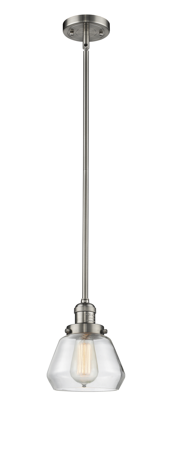 One Light Mini Pendant by Innovations - Franklin Restoration Collection, Brushed Satin Nickel Finish - 201S-SN-G172