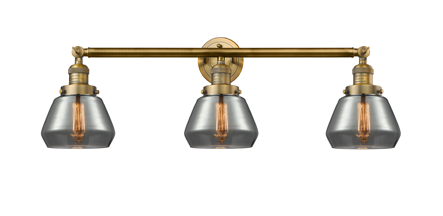 Three Light Bath Vanity by Innovations - Franklin Restoration Collection, Brushed Brass Finish - 205-BB-G173