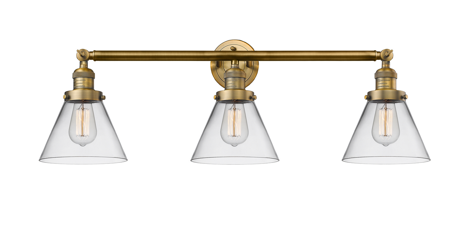 Three Light Bath Vanity by Innovations - Franklin Restoration Collection, Brushed Brass Finish - 205-BB-G42