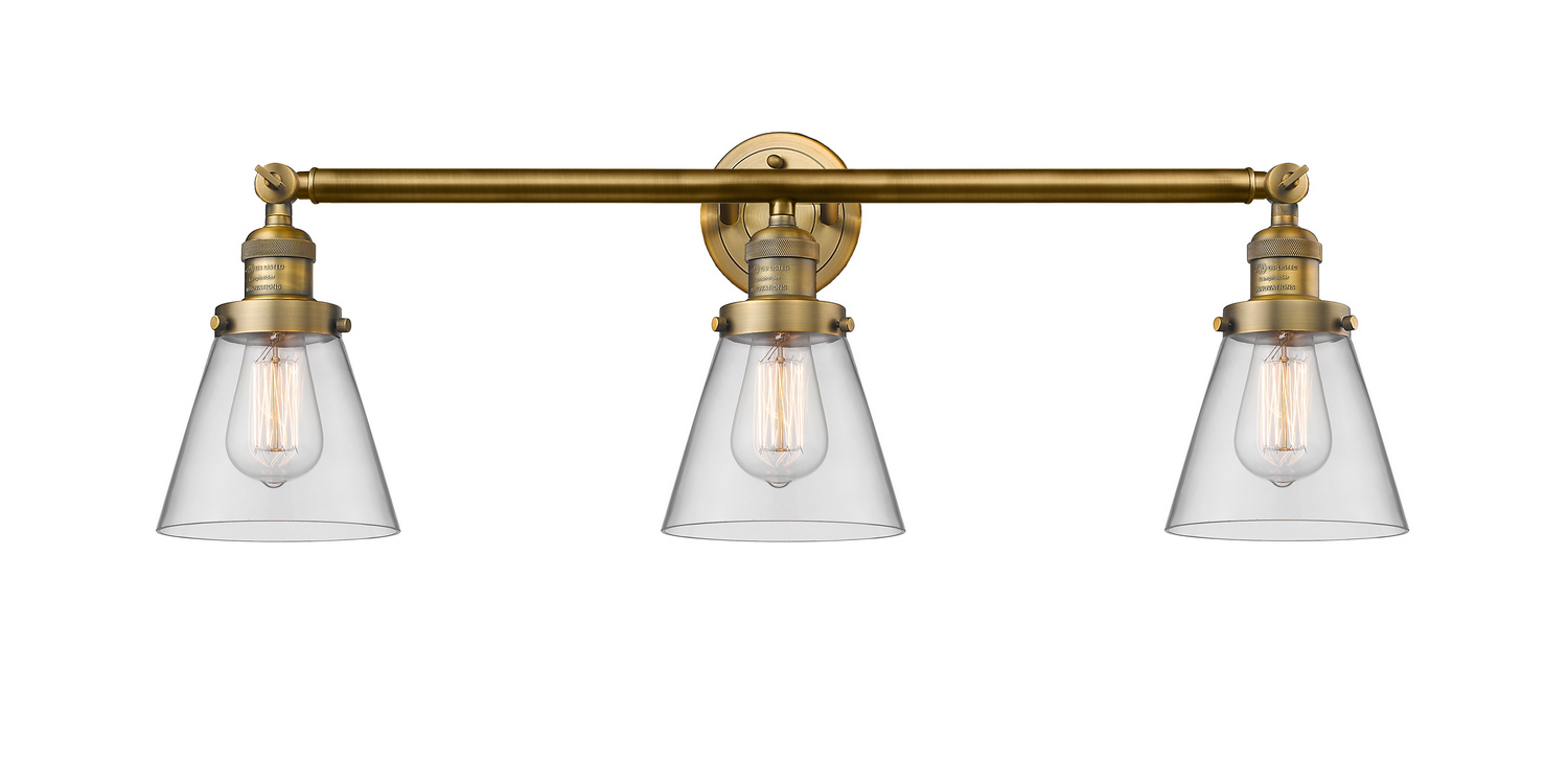 Three Light Bath Vanity by Innovations - Franklin Restoration Collection, Brushed Brass Finish - 205-BB-G62