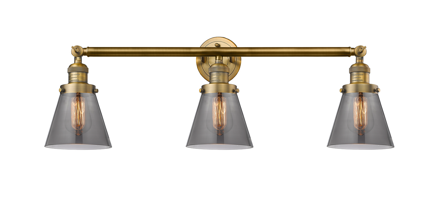 Three Light Bath Vanity by Innovations - Franklin Restoration Collection, Brushed Brass Finish - 205-BB-G63