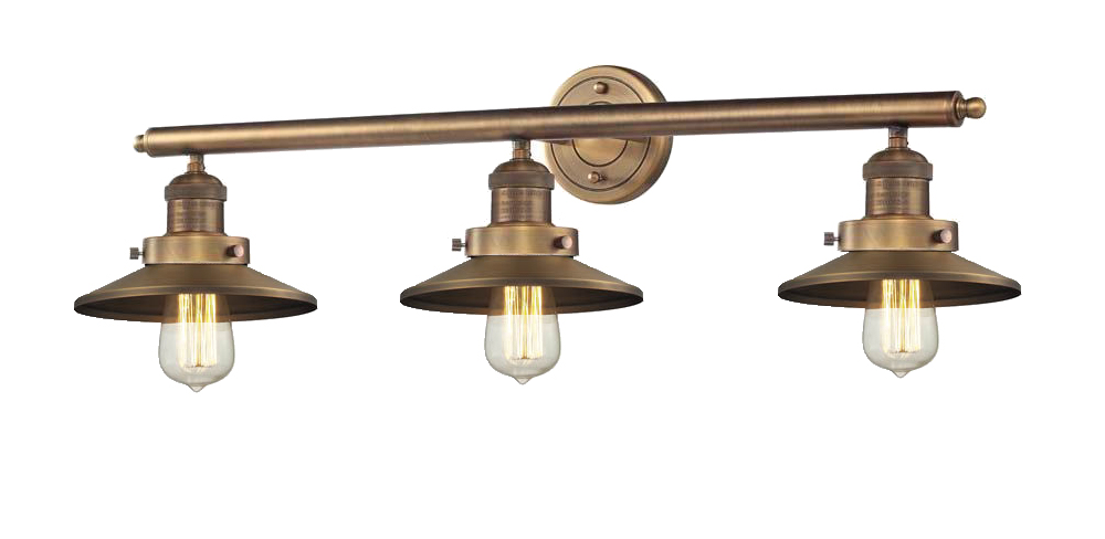 Three Light Bath Vanity by Innovations - Franklin Restoration Collection, Brushed Brass Finish - 205-BB-M4