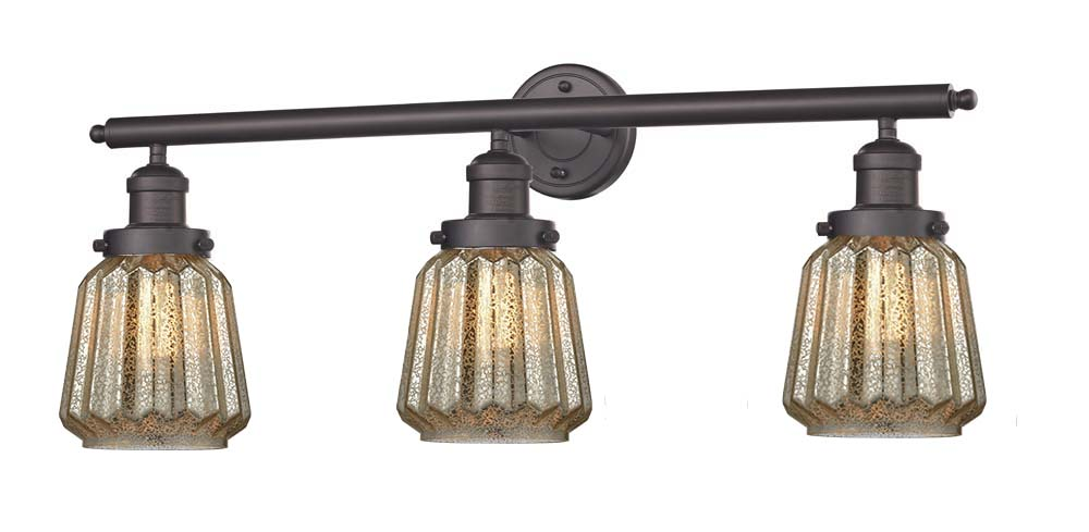 Three Light Bath Vanity by Innovations - Franklin Restoration Collection, Oil Rubbed Bronze Finish - 205-OB-G146