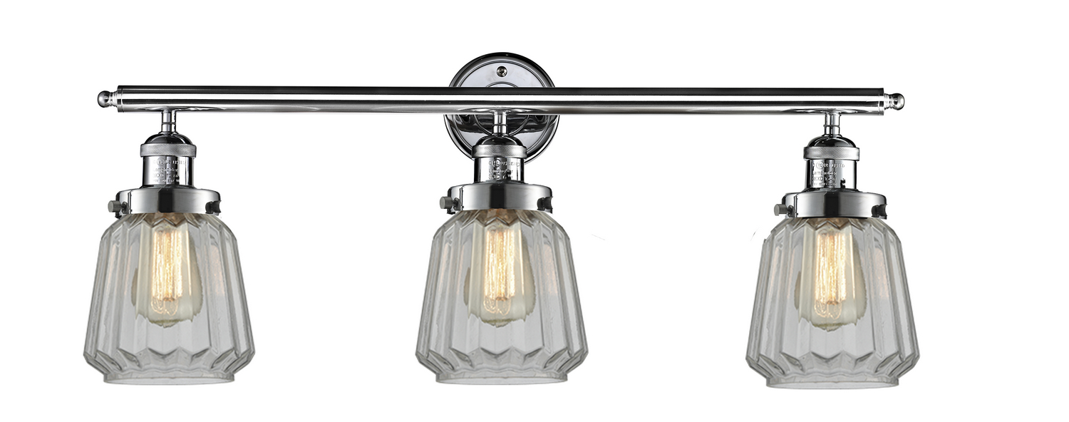 Three Light Bath Vanity by Innovations - Franklin Restoration Collection, Polished Chrome Finish - 205-PC-G142
