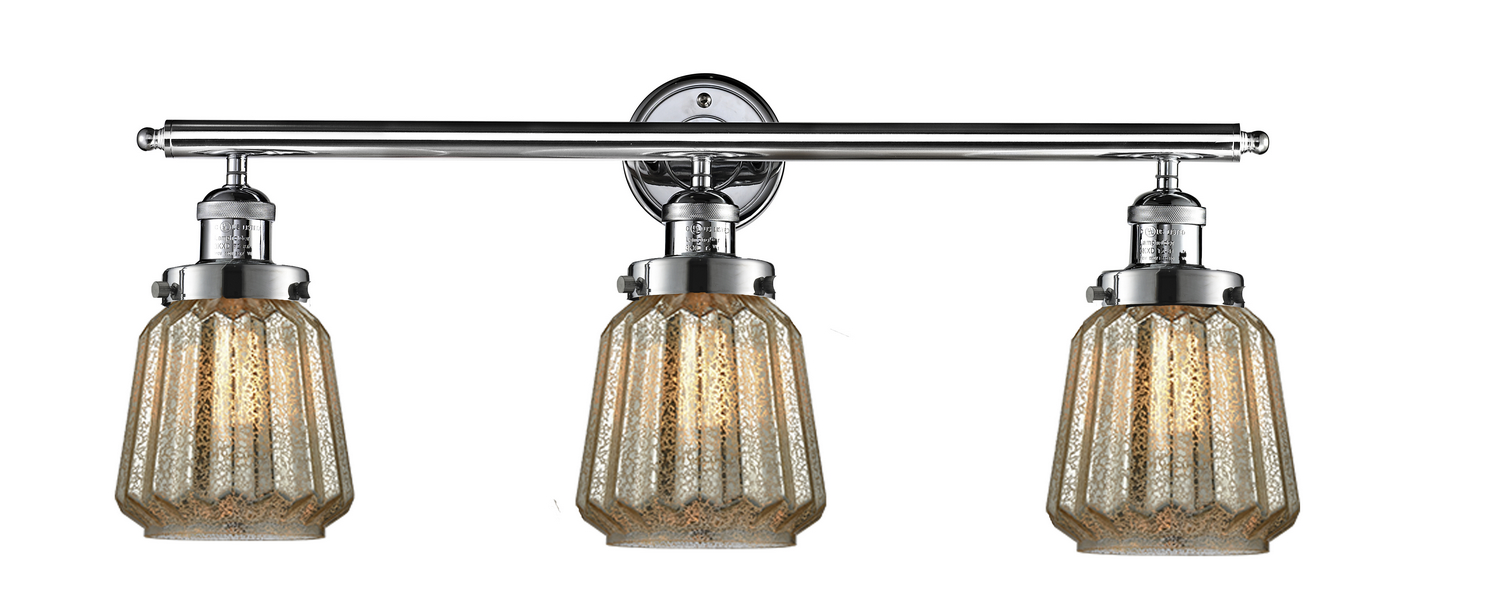 Three Light Bath Vanity by Innovations - Franklin Restoration Collection, Polished Chrome Finish - 205-PC-G146