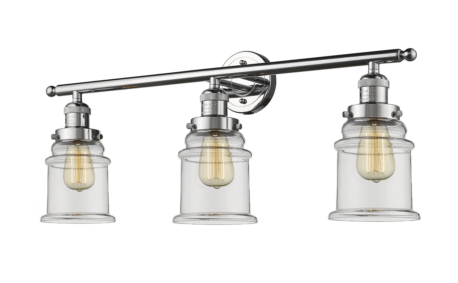Three Light Bath Vanity by Innovations - Franklin Restoration Collection, Polished Chrome Finish - 205-PC-G182
