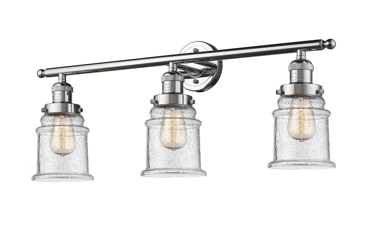 Three Light Bath Vanity by Innovations - Franklin Restoration Collection, Polished Chrome Finish - 205-PC-G184