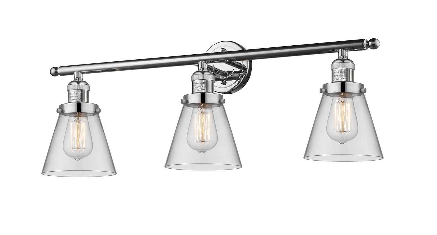 Three Light Bath Vanity by Innovations - Franklin Restoration Collection, Polished Chrome Finish - 205-PC-G62