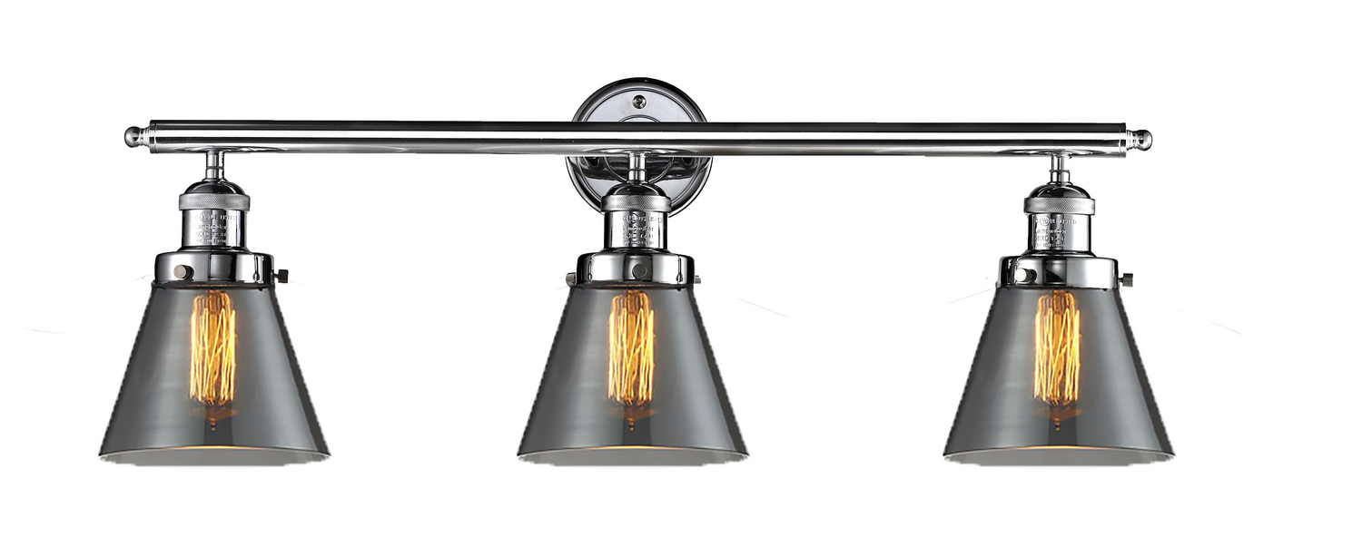 Three Light Bath Vanity by Innovations - Franklin Restoration Collection, Polished Chrome Finish - 205-PC-G63