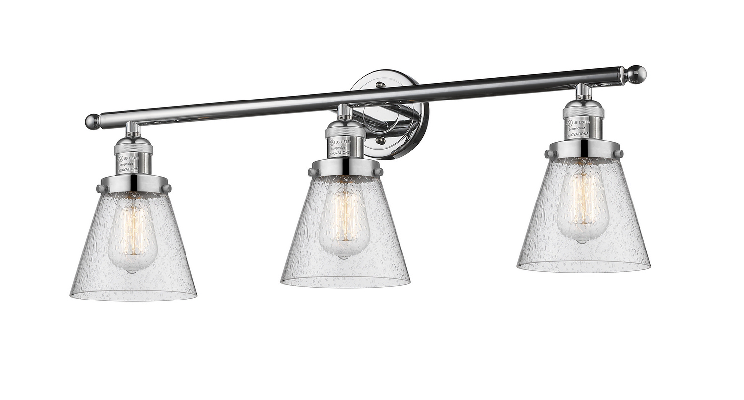 Three Light Bath Vanity by Innovations - Franklin Restoration Collection, Polished Chrome Finish - 205-PC-G64