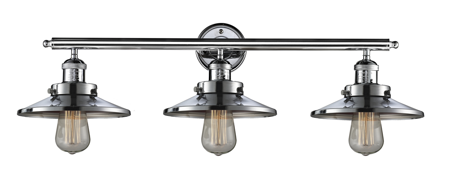 Three Light Bath Vanity by Innovations - Franklin Restoration Collection, Polished Chrome Finish - 205-PC-M7