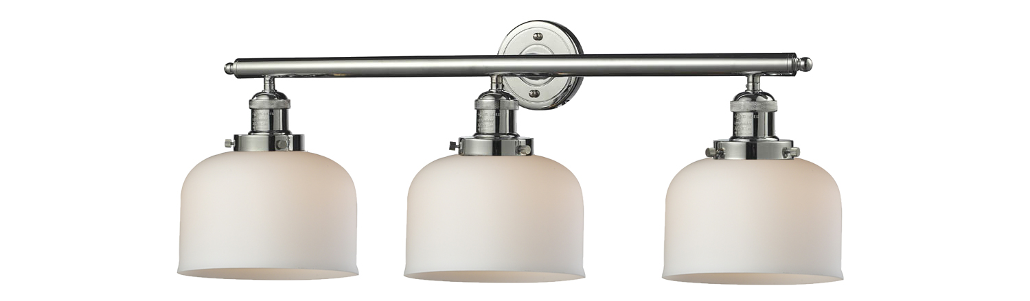 Three Light Bath Vanity by Innovations - Franklin Restoration Collection, Polished Nickel Finish - 205-PN-G71