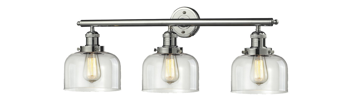 Three Light Bath Vanity by Innovations - Franklin Restoration Collection, Polished Nickel Finish - 205-PN-G72