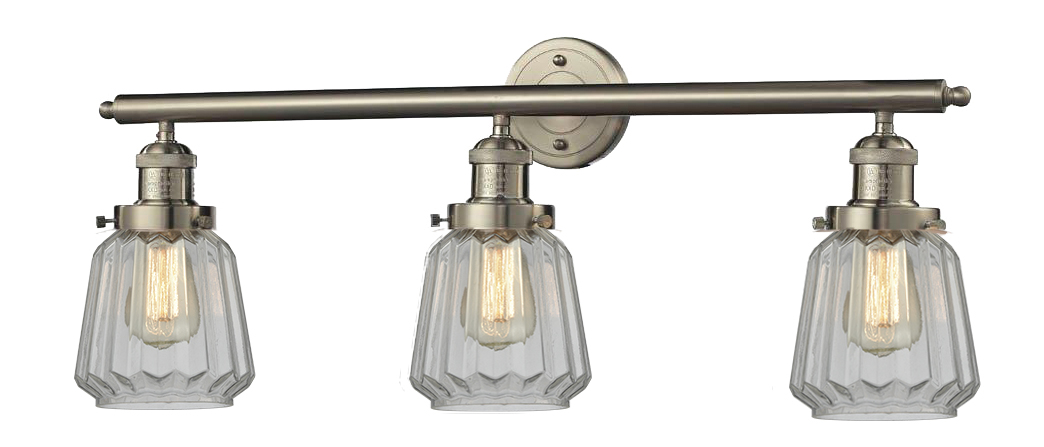 Three Light Bath Vanity by Innovations - Franklin Restoration Collection, Brushed Satin Nickel Finish - 205-SN-G142