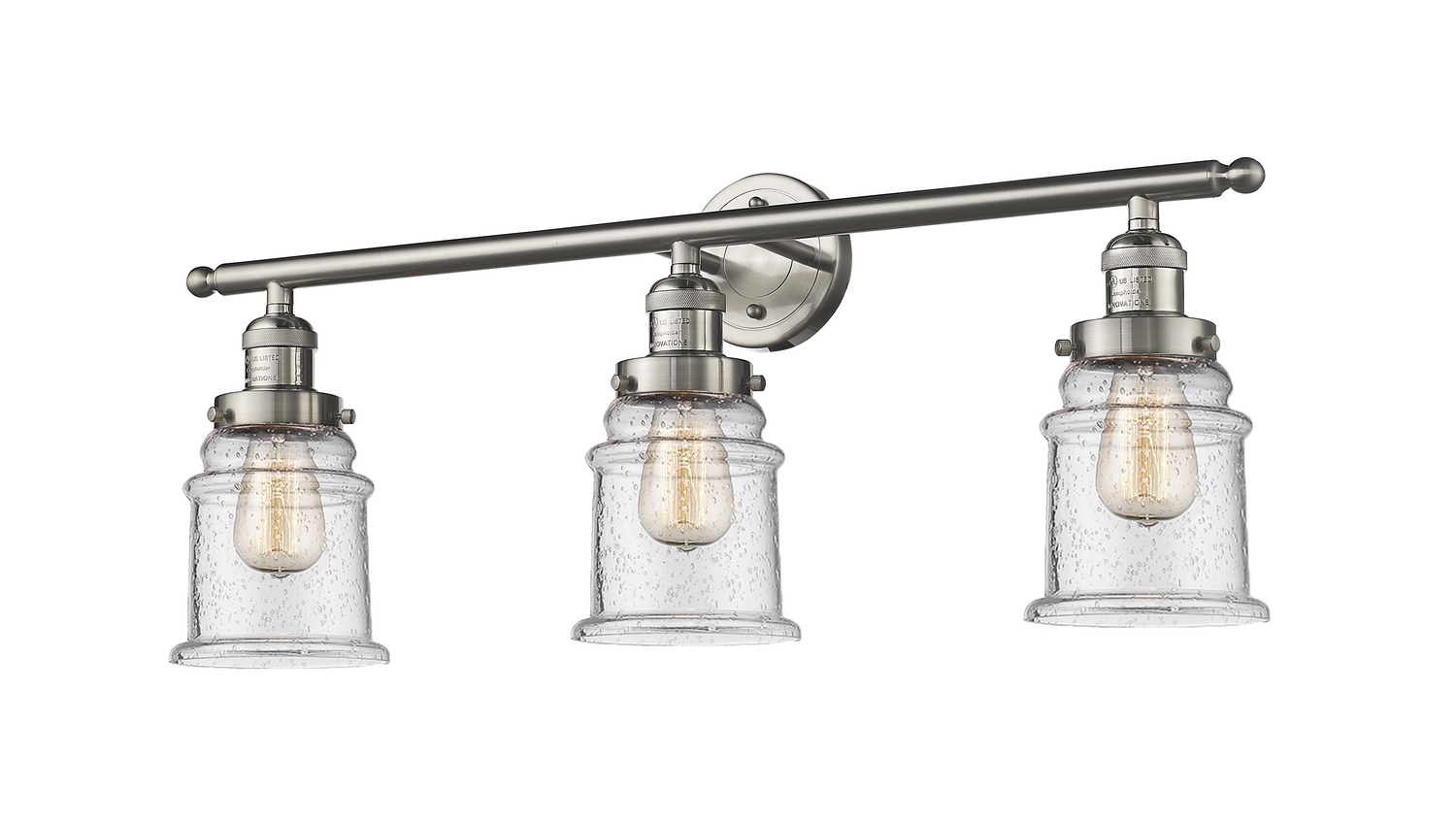Three Light Bath Vanity by Innovations - Franklin Restoration Collection, Brushed Satin Nickel Finish - 205-SN-G184