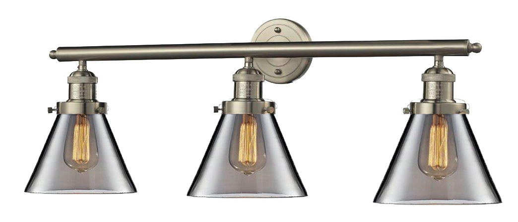 Three Light Bath Vanity by Innovations - Franklin Restoration Collection, Brushed Satin Nickel Finish - 205-SN-G43