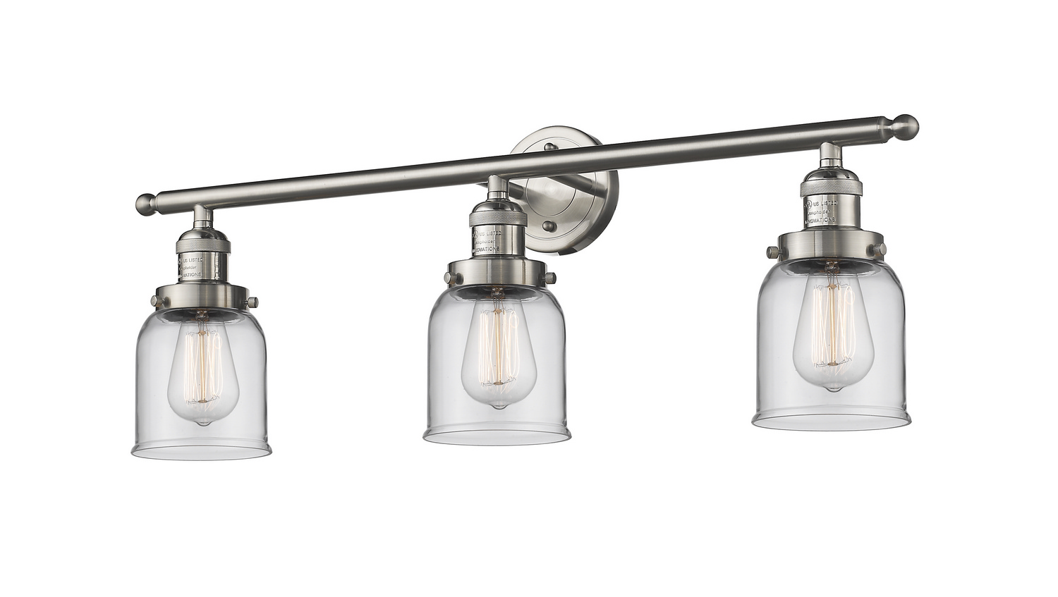 Three Light Bath Vanity by Innovations - Franklin Restoration Collection, Brushed Satin Nickel Finish - 205-SN-G52