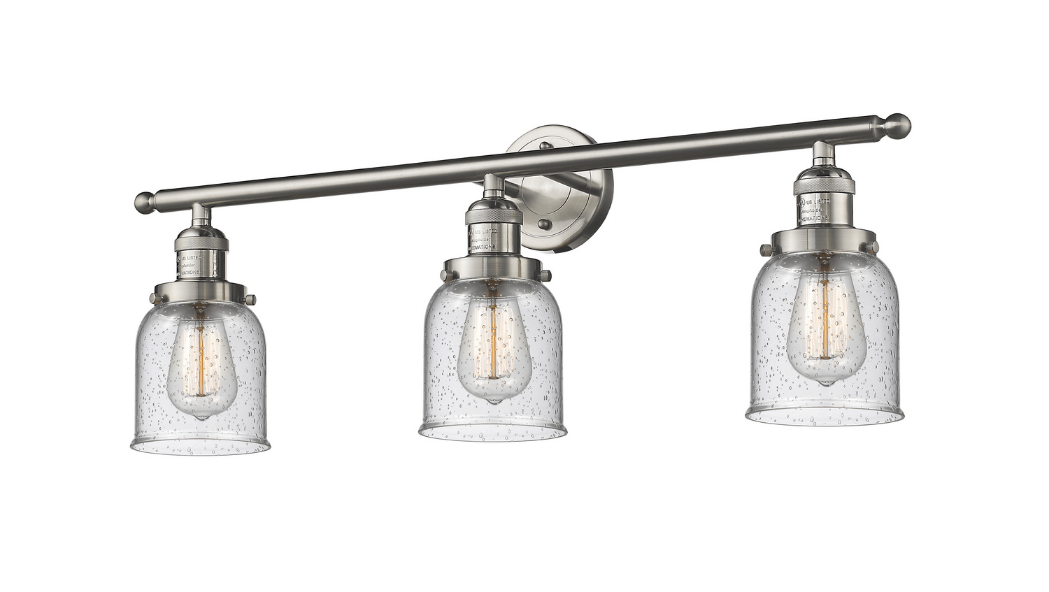 Three Light Bath Vanity by Innovations - Franklin Restoration Collection, Brushed Satin Nickel Finish - 205-SN-G54