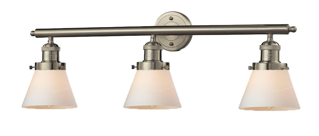 Three Light Bath Vanity by Innovations - Franklin Restoration Collection, Brushed Satin Nickel Finish - 205-SN-G61
