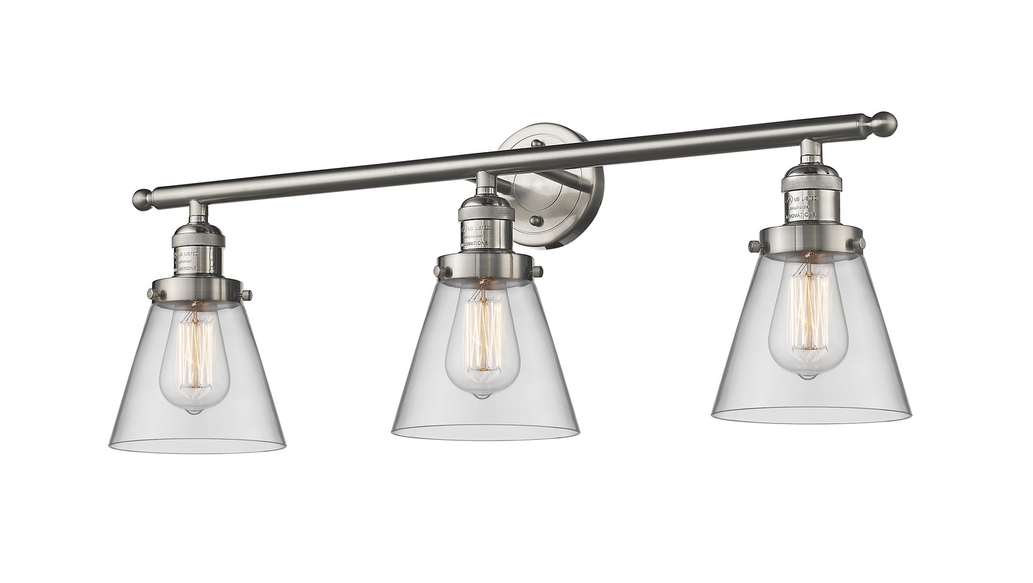 Three Light Bath Vanity by Innovations - Franklin Restoration Collection, Brushed Satin Nickel Finish - 205-SN-G62