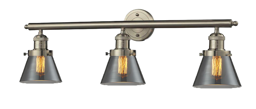 Three Light Bath Vanity by Innovations - Franklin Restoration Collection, Brushed Satin Nickel Finish - 205-SN-G63