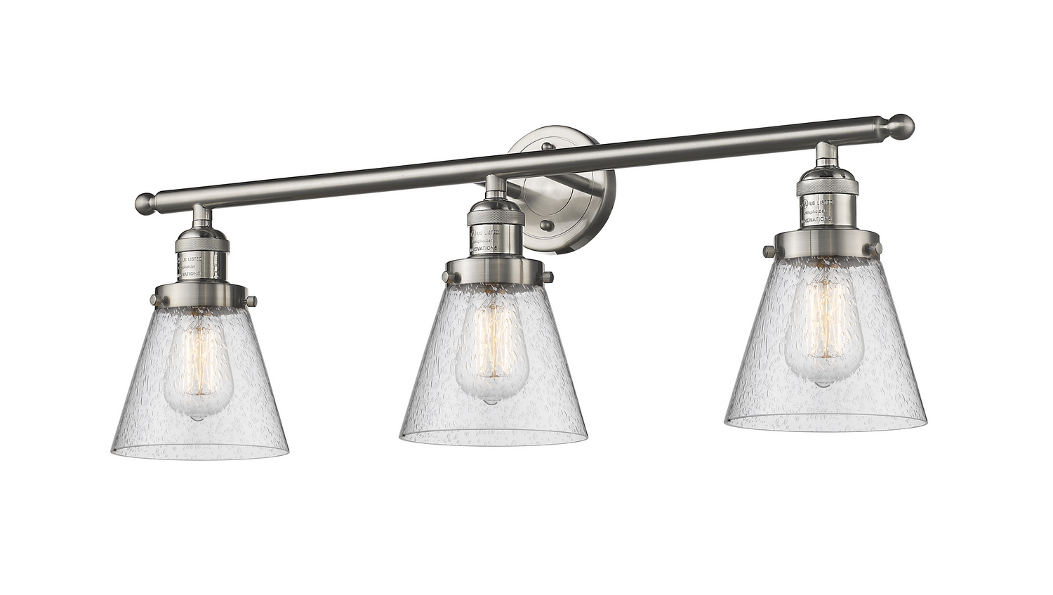 Three Light Bath Vanity by Innovations - Franklin Restoration Collection, Brushed Satin Nickel Finish - 205-SN-G64