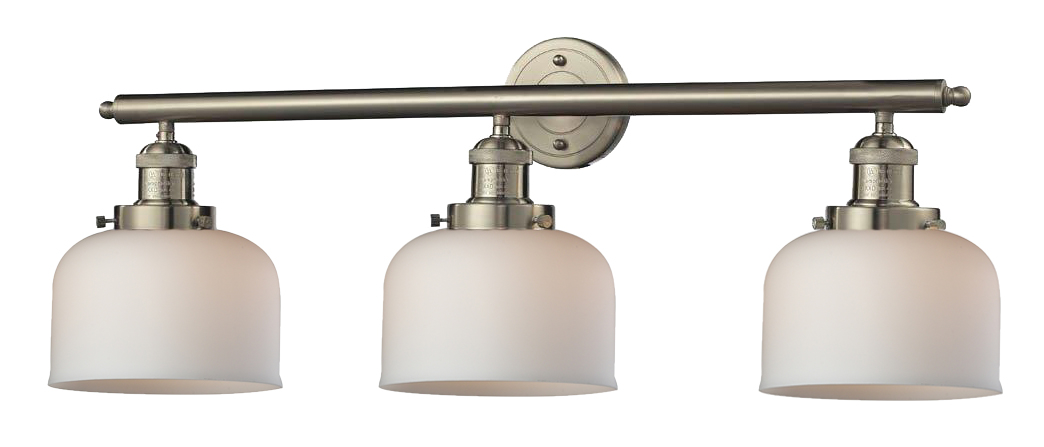 Three Light Bath Vanity by Innovations - Franklin Restoration Collection, Brushed Satin Nickel Finish - 205-SN-G71