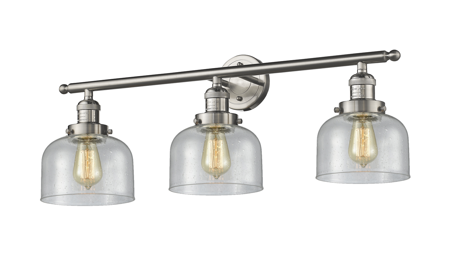 Three Light Bath Vanity by Innovations - Franklin Restoration Collection, Brushed Satin Nickel Finish - 205-SN-G74