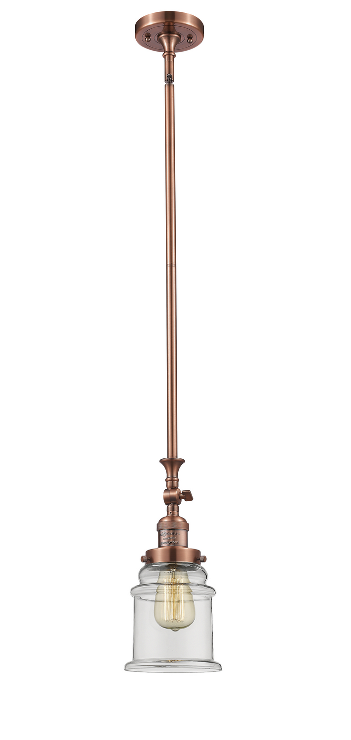 One Light Mini Pendant by Innovations - Franklin Restoration Collection, Antique Copper Finish - 206-AC-G182