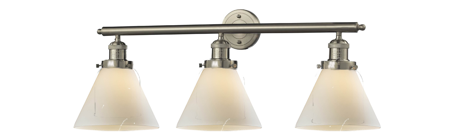 Three Light Bath Vanity by Innovations - Franklin Restoration Collection, Brushed Satin Nickel Finish - 205-SN-G41