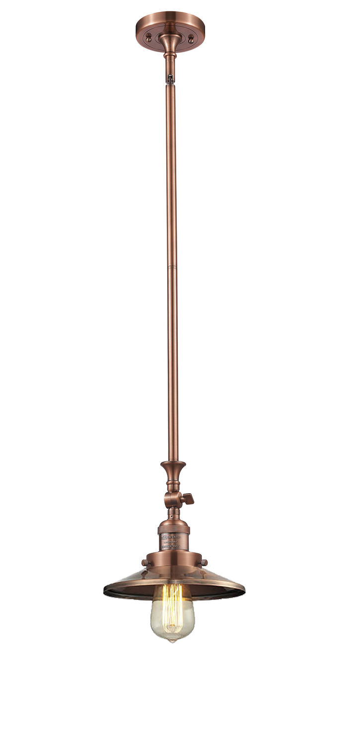 One Light Mini Pendant by Innovations - Franklin Restoration Collection, Antique Copper Finish - 206-AC-M3