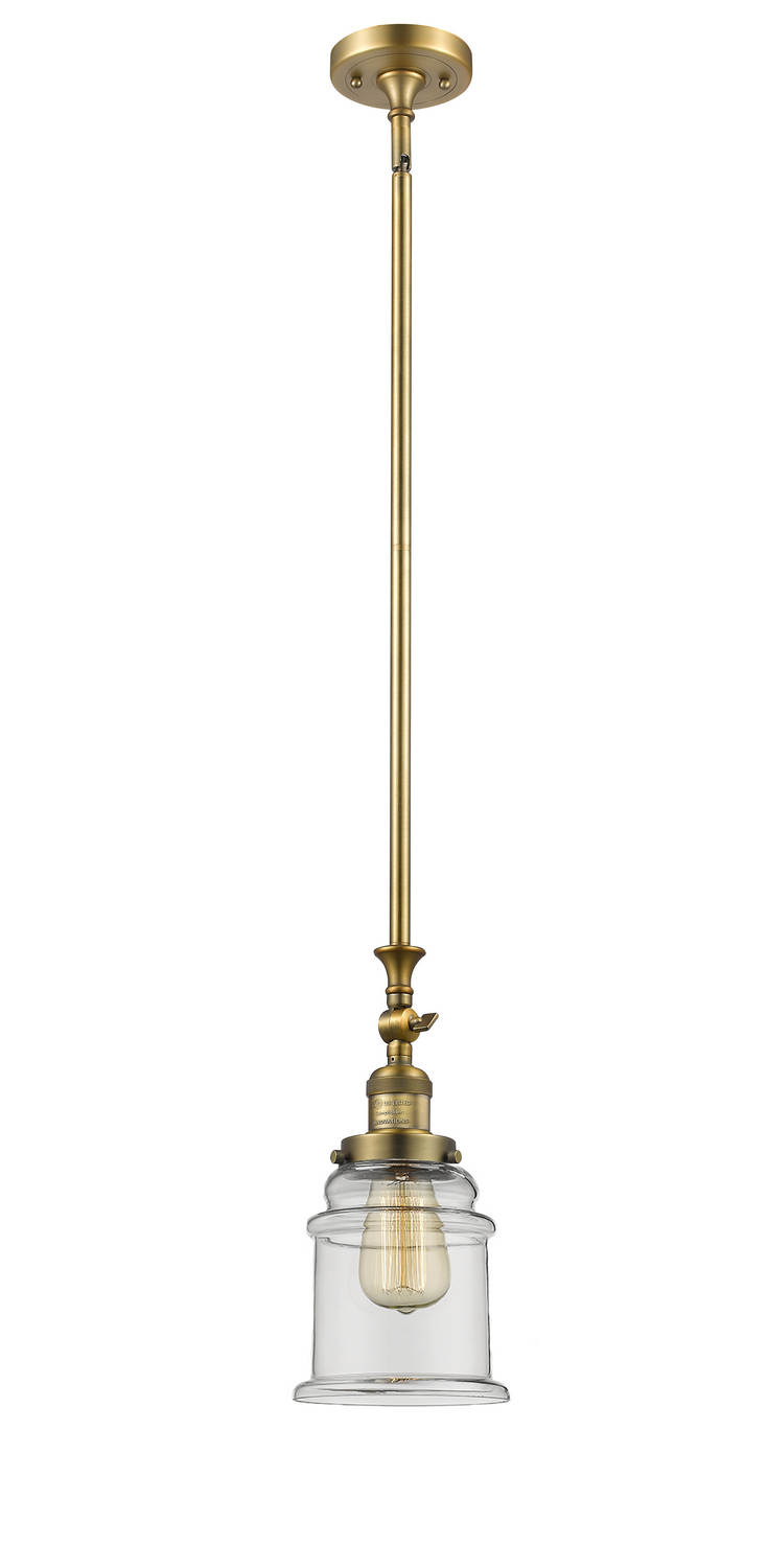 One Light Mini Pendant by Innovations - Franklin Restoration Collection, Brushed Brass Finish - 206-BB-G182