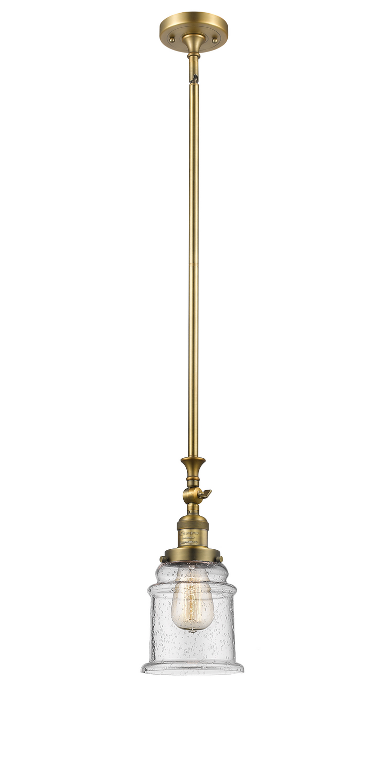 One Light Mini Pendant by Innovations - Franklin Restoration Collection, Brushed Brass Finish - 206-BB-G184