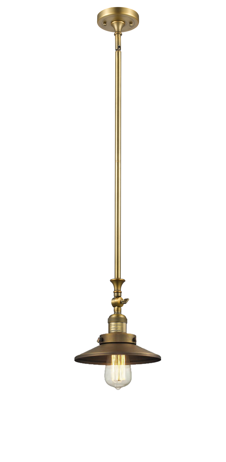 One Light Mini Pendant by Innovations - Franklin Restoration Collection, Brushed Brass Finish - 206-BB-M4