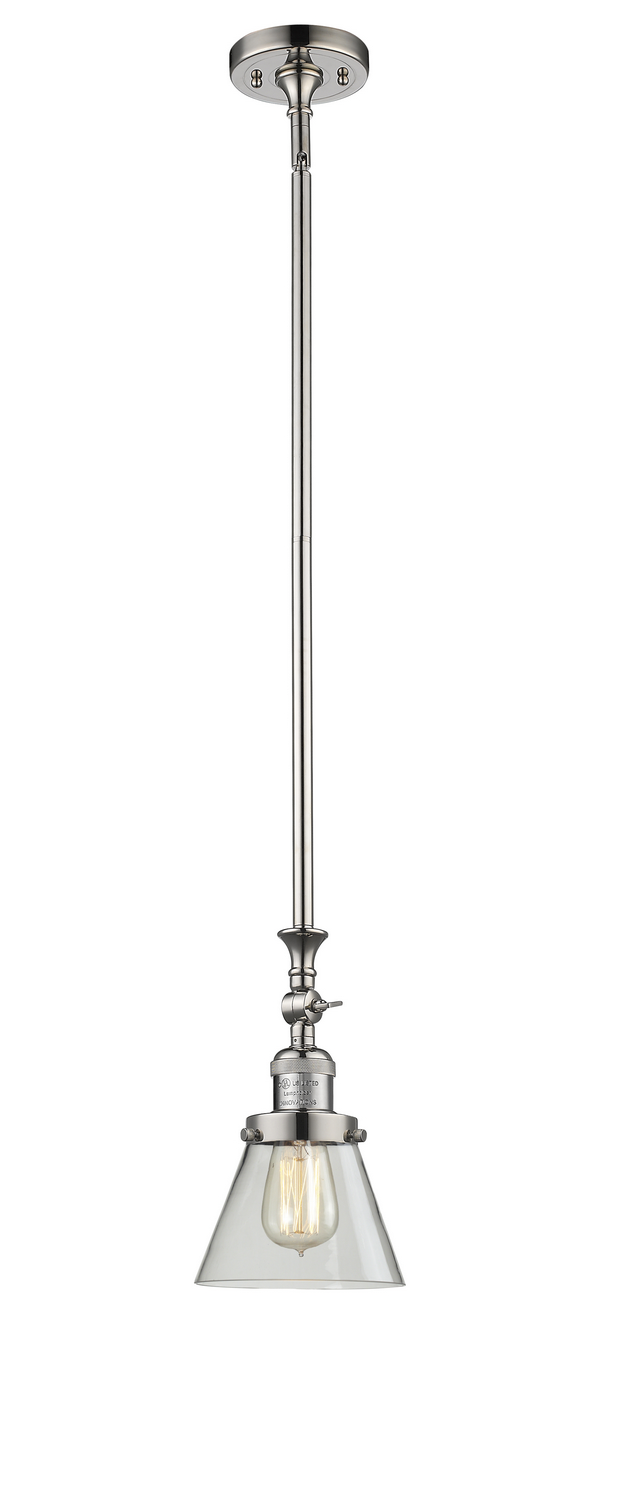 One Light Mini Pendant by Innovations - Franklin Restoration Collection, Polished Nickel Finish - 206-PN-G62