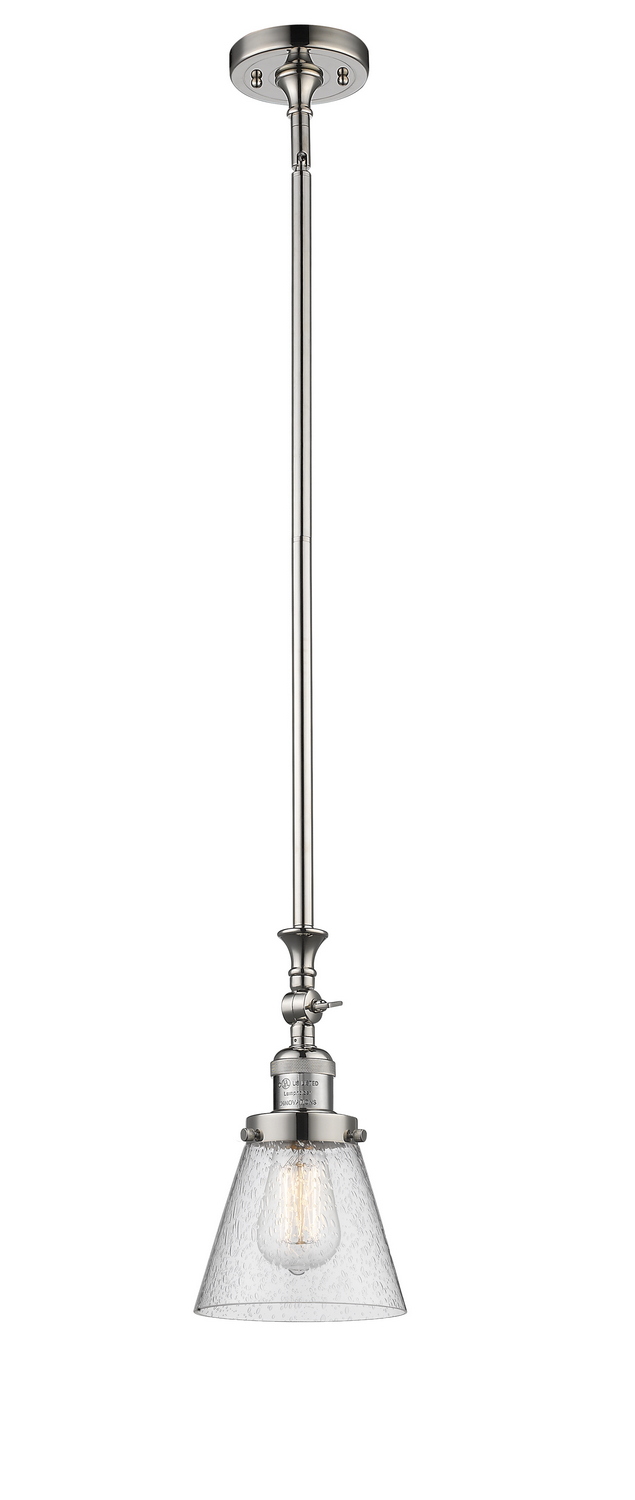 One Light Mini Pendant by Innovations - Franklin Restoration Collection, Polished Nickel Finish - 206-PN-G64