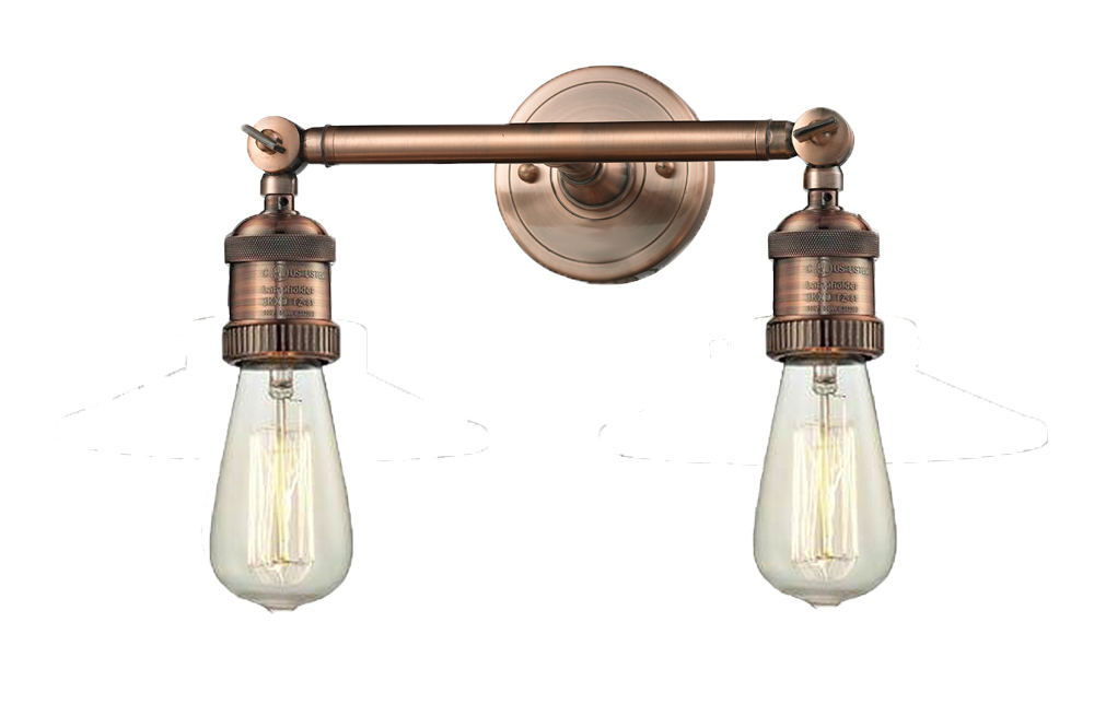 Two Light Bath Vanity by Innovations - Franklin Restoration Collection, Antique Copper Finish - 208-AC
