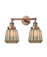 Two Light Bath Vanity by Innovations - Franklin Restoration Collection, Antique Copper Finish - 208-AC-G146