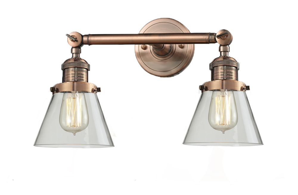 Two Light Bath Vanity by Innovations - Franklin Restoration Collection, Antique Copper Finish - 208-AC-G62