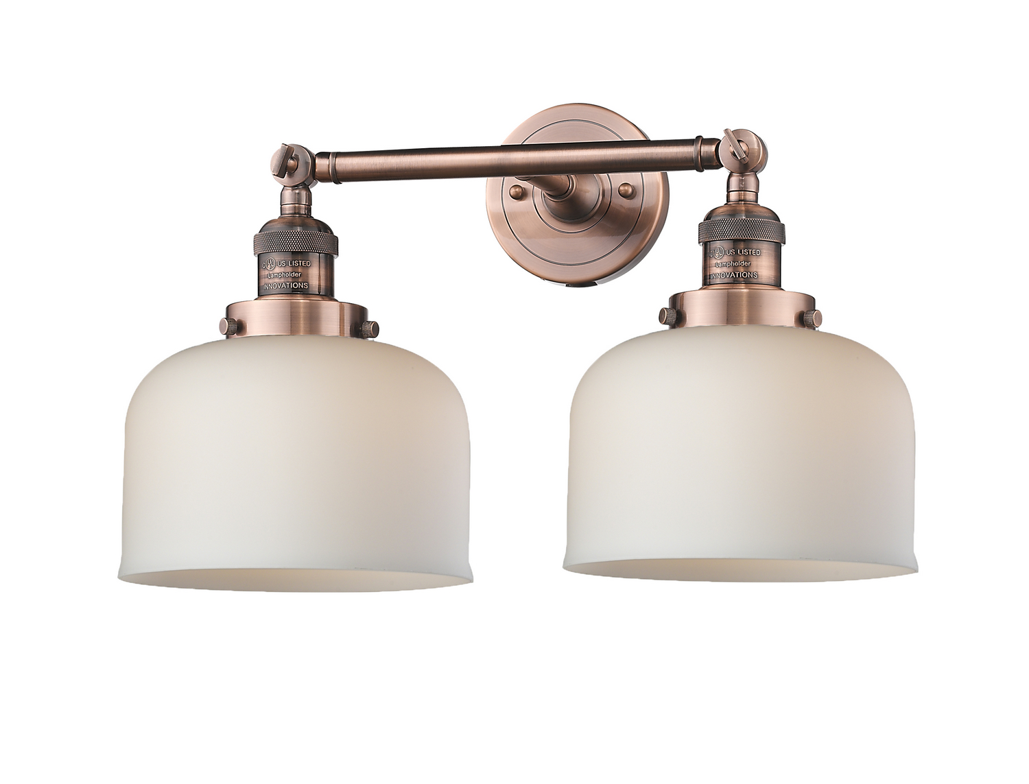 Two Light Bath Vanity by Innovations - Franklin Restoration Collection, Antique Copper Finish - 208-AC-G71