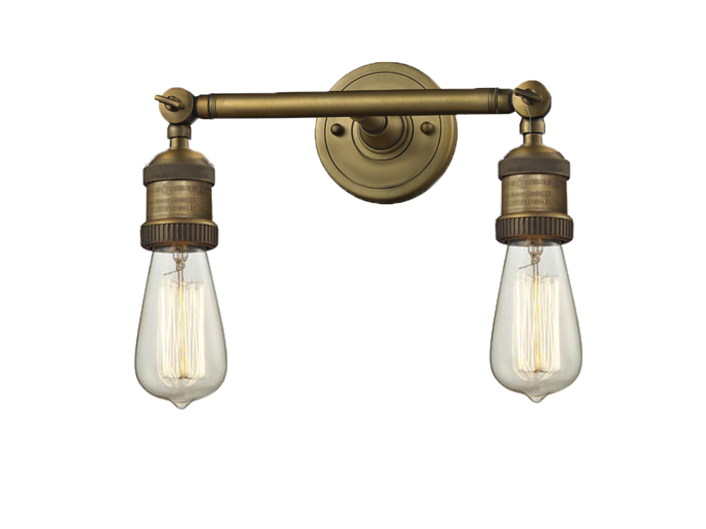 Two Light Bath Vanity by Innovations - Franklin Restoration Collection, Brushed Brass Finish - 208-BB