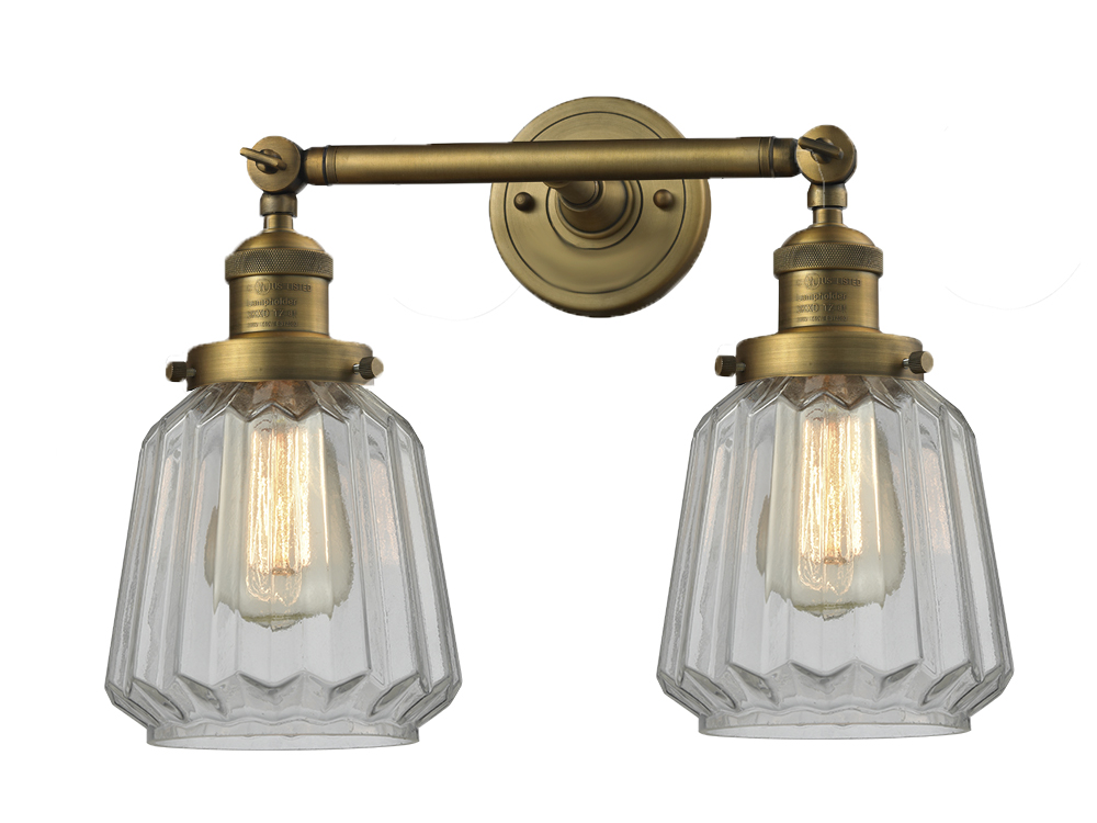Two Light Bath Vanity by Innovations - Franklin Restoration Collection, Brushed Brass Finish - 208-BB-G142