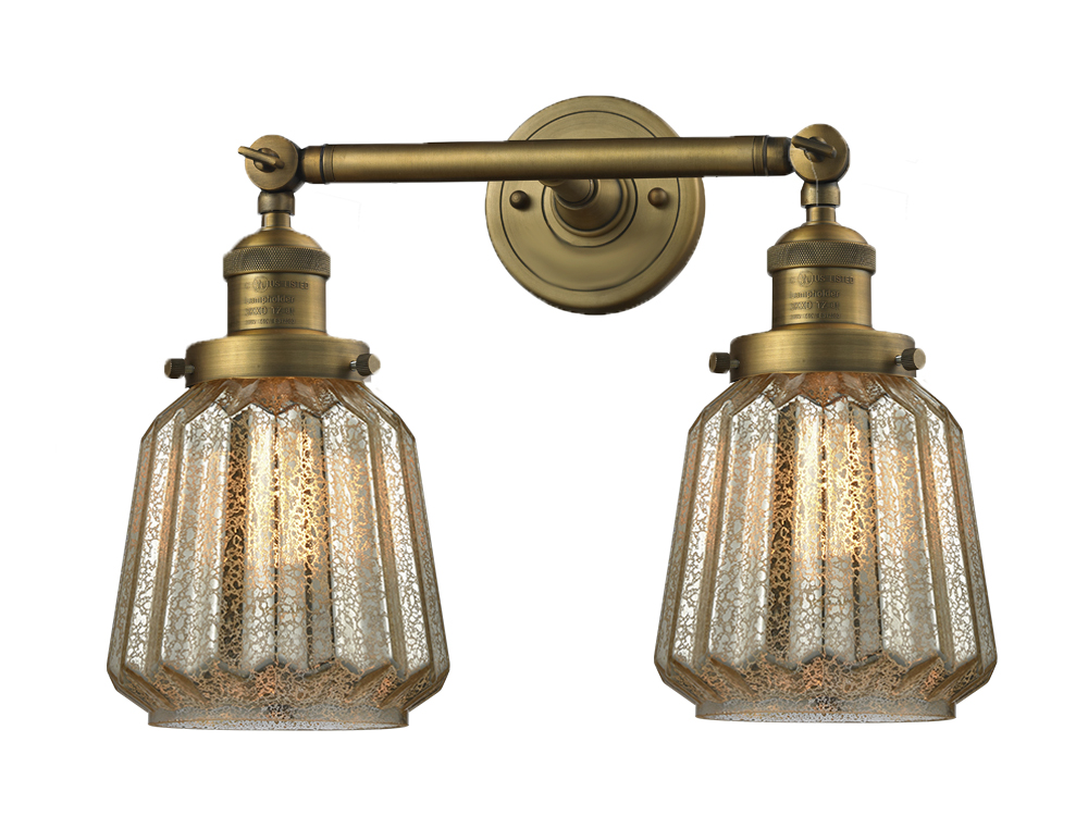 Two Light Bath Vanity by Innovations - Franklin Restoration Collection, Brushed Brass Finish - 208-BB-G146