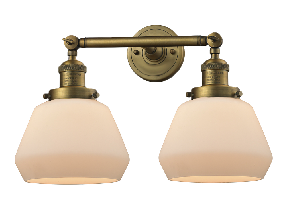Two Light Bath Vanity by Innovations - Franklin Restoration Collection, Brushed Brass Finish - 208-BB-G171