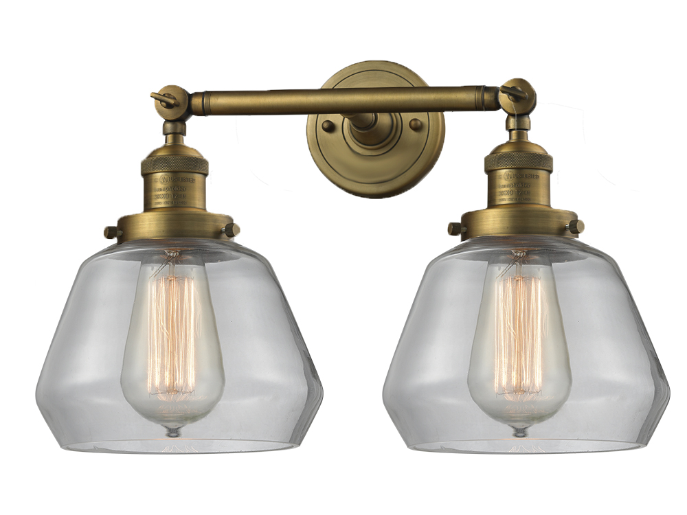 Two Light Bath Vanity by Innovations - Franklin Restoration Collection, Brushed Brass Finish - 208-BB-G172