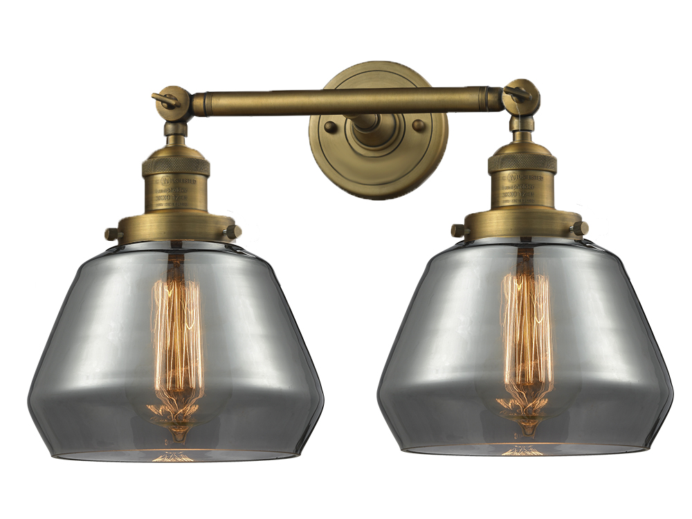 Two Light Bath Vanity by Innovations - Franklin Restoration Collection, Brushed Brass Finish - 208-BB-G173