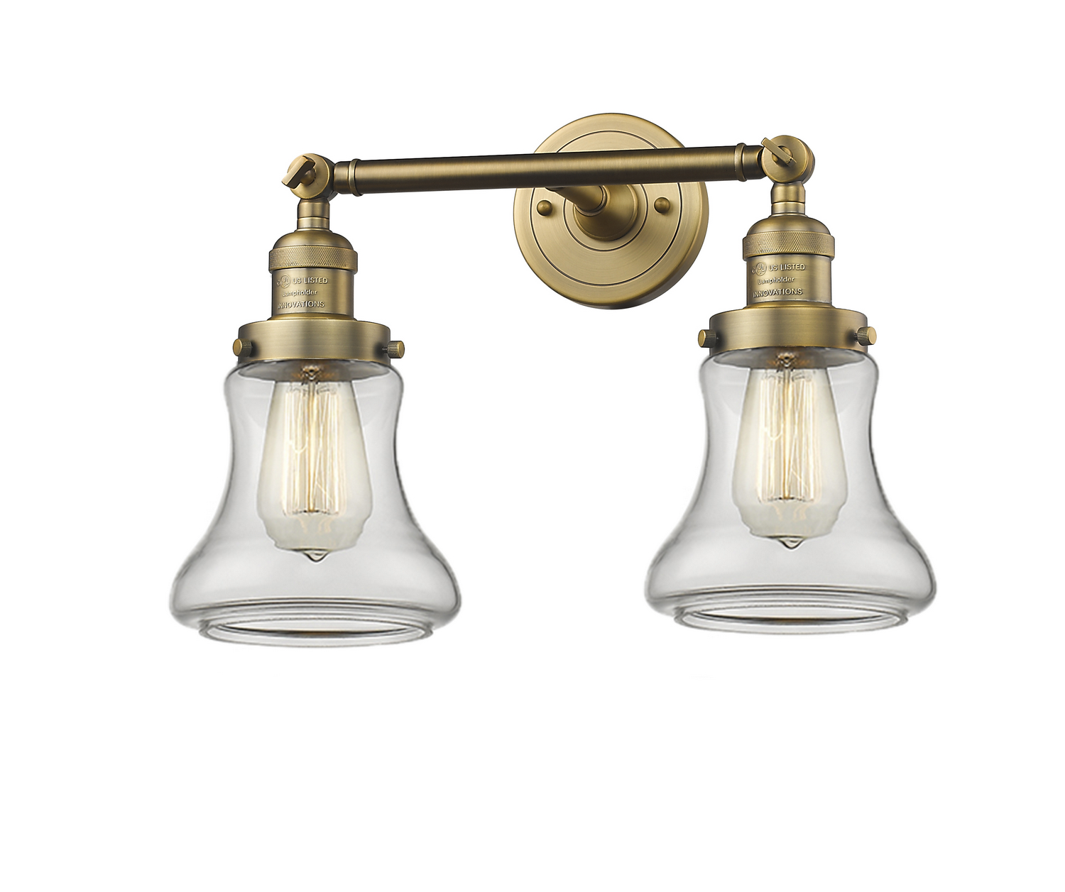 Two Light Bath Vanity by Innovations - Franklin Restoration Collection, Brushed Brass Finish - 208-BB-G192