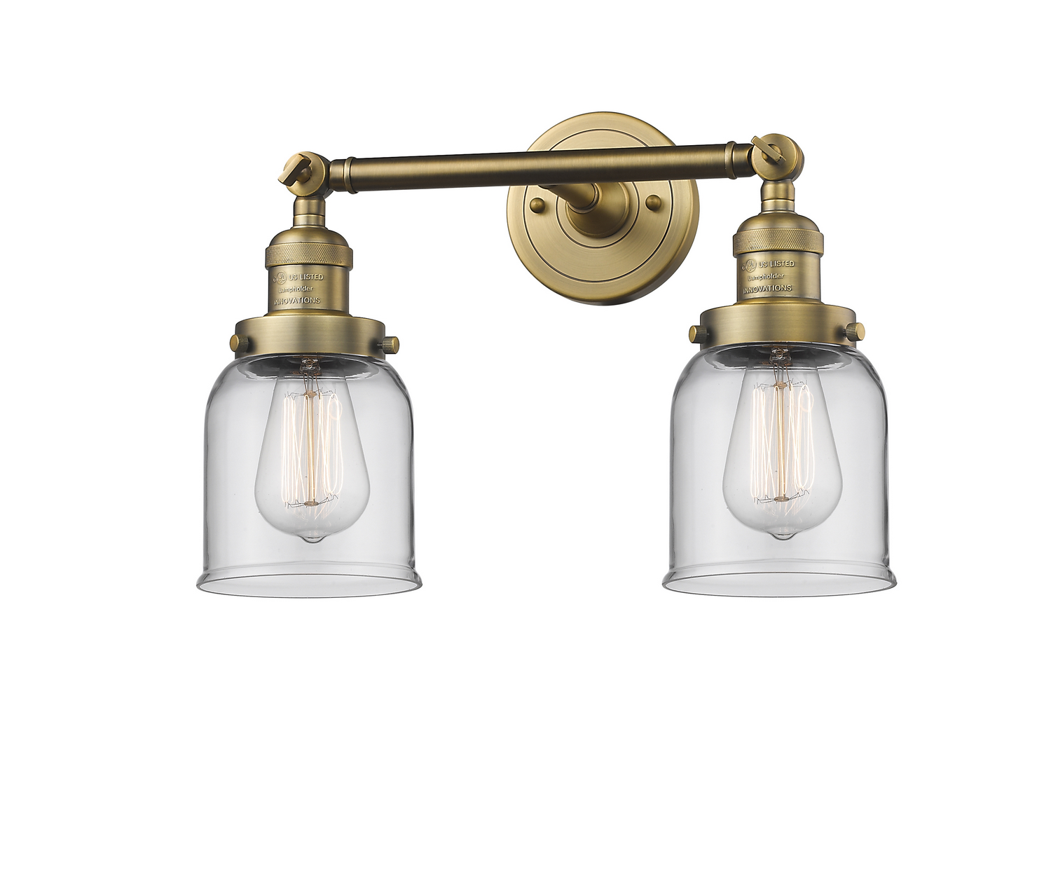 Two Light Bath Vanity by Innovations - Franklin Restoration Collection, Brushed Brass Finish - 208-BB-G52
