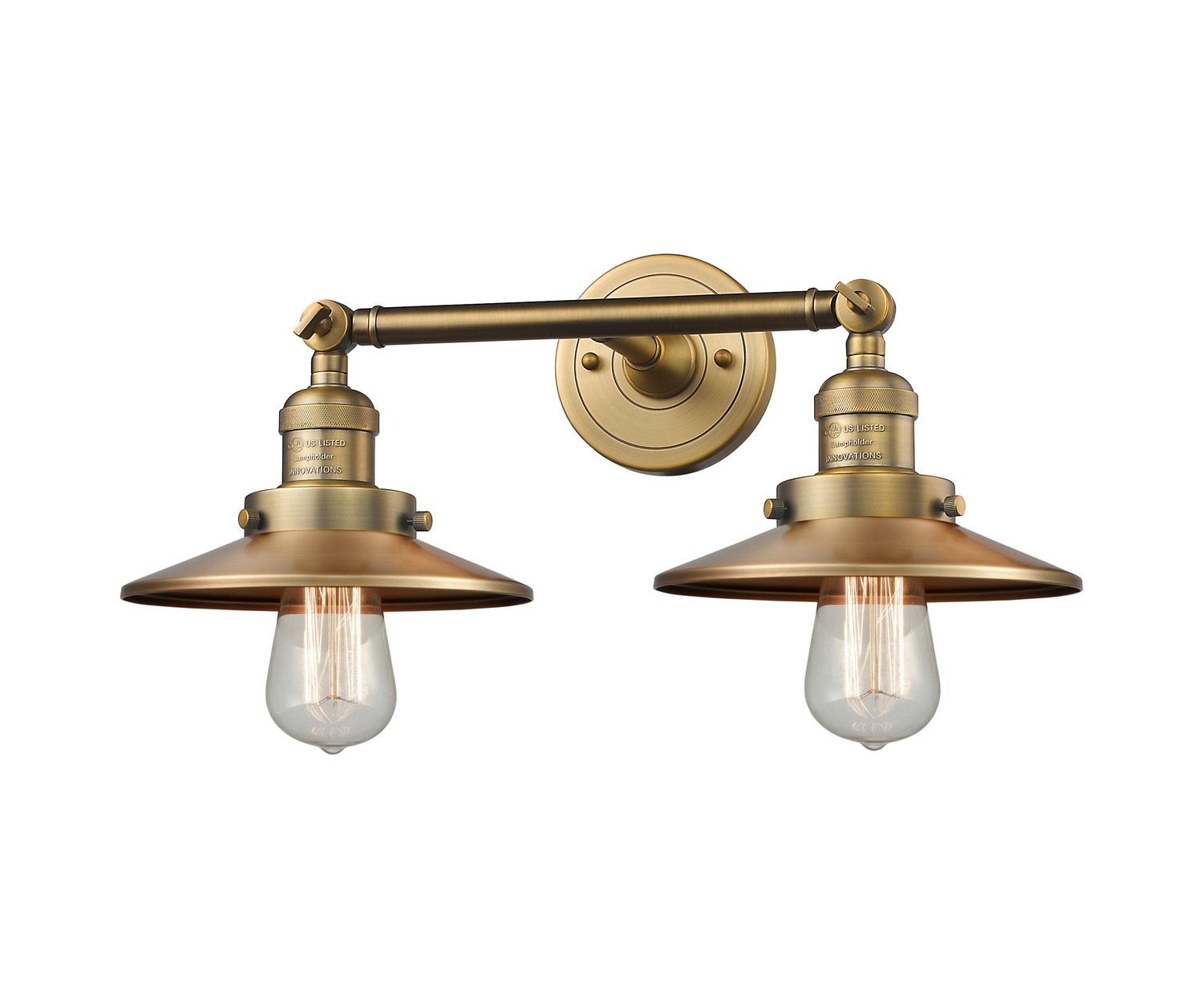 Two Light Bath Vanity by Innovations - Franklin Restoration Collection, Brushed Brass Finish - 208-BB-M4